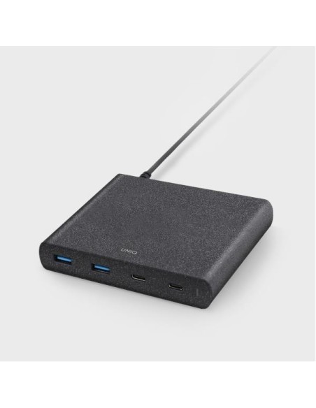 HUB UNIQ Surge LITHOS Collective 90W 2xUSB-A QC 3.0 / 2xUSB-C PD 3.0 - juodas HUB UNIQ Surge LITHOS Collective 90W 2xUSB-A QC 3.0 / 2xUSB-C PD 3.0 - juodas