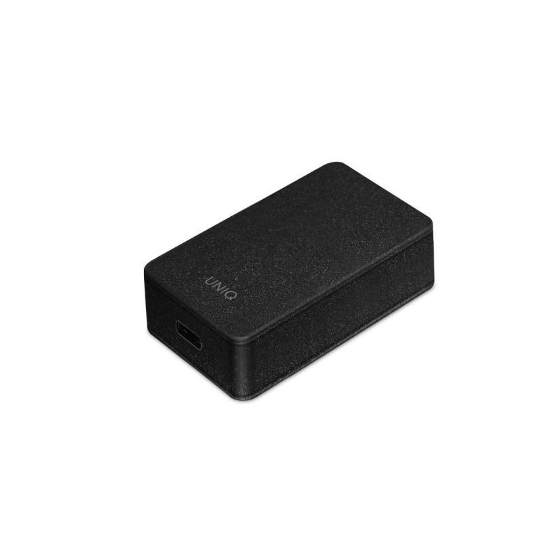 UNIQ Versa Slim LITHOS Collective USB-C PD 18W sieninis įkroviklis + USB-C / USB-C laidas - juodas