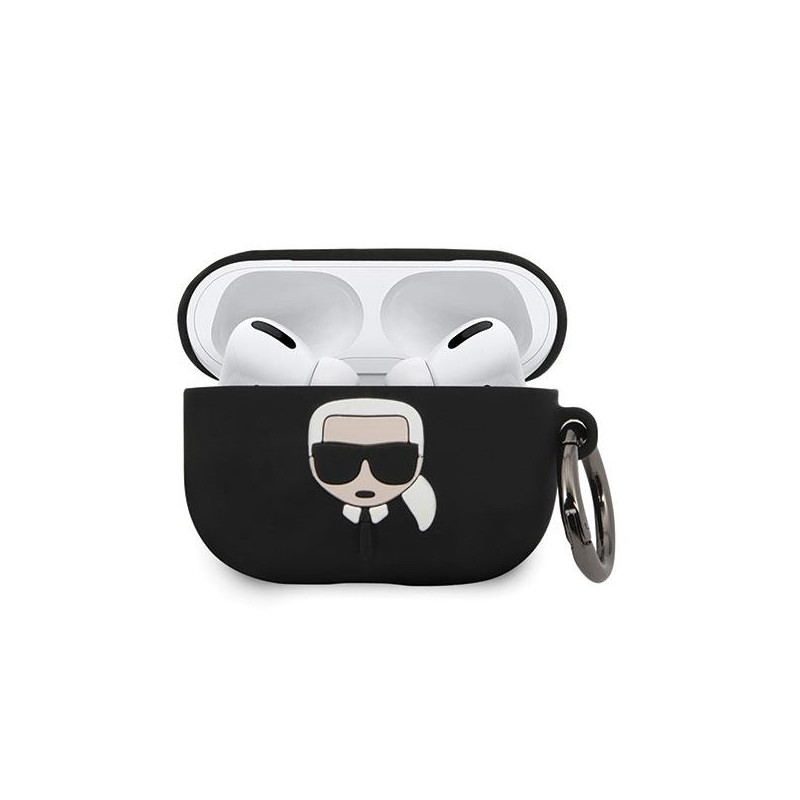 Karl Lagerfeld Silicone Ikonik dėklas, skirtas AirPods Pro - juodas