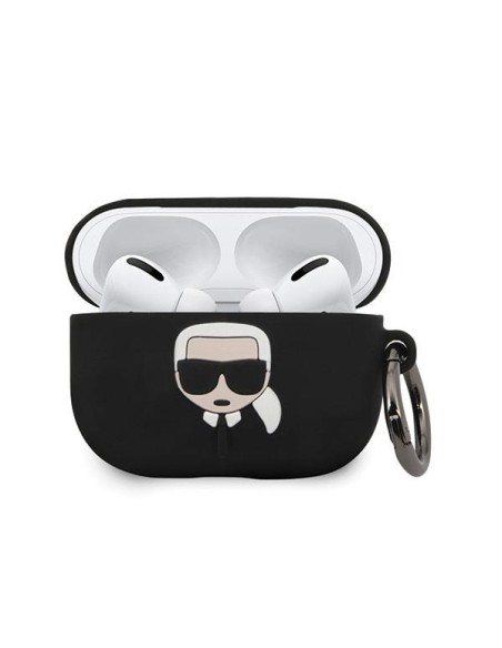 Karl Lagerfeld Silicone Ikonik dėklas, skirtas AirPods Pro - juodas Karl Lagerfeld Silicone Ikonik dėklas, skirtas AirPods Pro - juodas