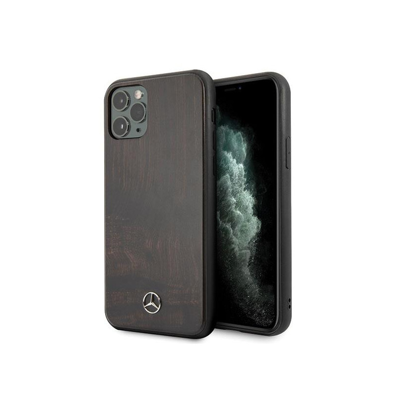 Mercedes Wood Line Rosewood dėklas iPhone 11 Pro - rudas