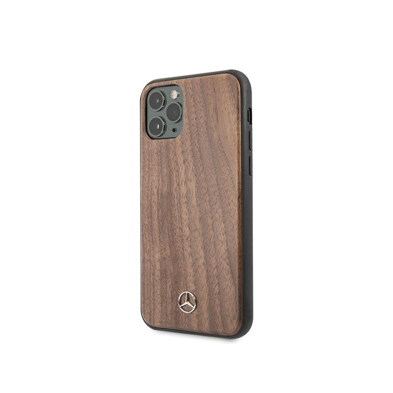 Mercedes Wood Line Walnut dėklas iPhone 11 Pro Max - rudas