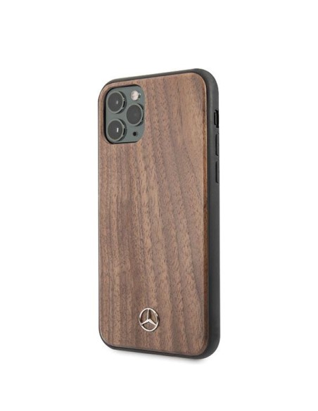 Mercedes Wood Line Walnut dėklas iPhone 11 Pro Max - rudas