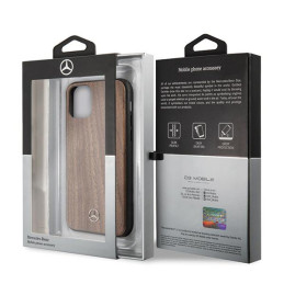 Mercedes Wood Line Walnut dėklas iPhone 11 Pro Max - rudas