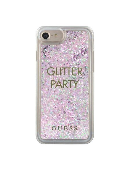 Guess Liquid Glitter Party dėklas, skirtas iPhone 6 / 7 / 8 / SE 2020 / SE 2022 - violetinė Guess Liquid Glitter Party dėklas, skirtas iPhone 6 / 7 / 8 / SE 2020 / SE 2022 - violetinė