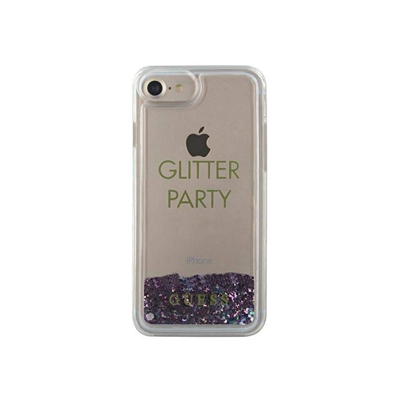 Guess Liquid Glitter Party dėklas, skirtas iPhone 6 / 7 / 8 / SE 2020 / SE 2022 - violetinė
