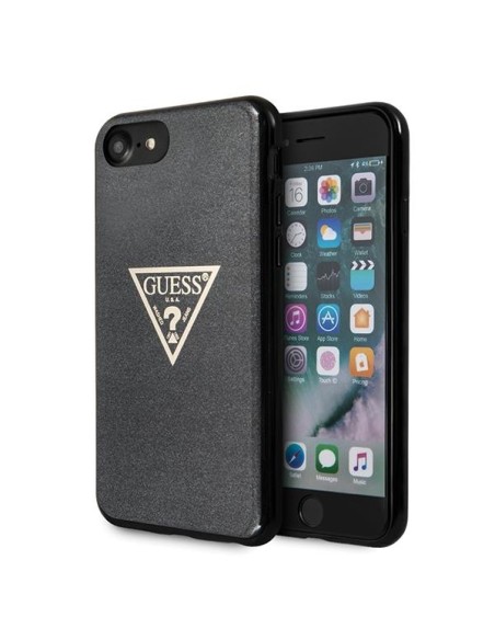 Guess Glitter Triangle dėklas, skirtas iPhone 7 / 8 / SE 2020 / SE 2022 - juodas Guess Glitter Triangle dėklas, skirtas iPhone 7 / 8 / SE 2020 / SE 2022 - juodas