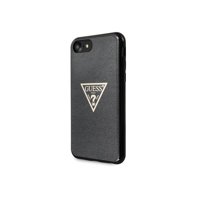 Guess Glitter Triangle dėklas, skirtas iPhone 7 / 8 / SE 2020 / SE 2022 - juodas
