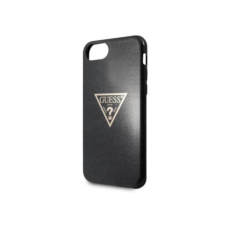 Guess Glitter Triangle dėklas, skirtas iPhone 7 / 8 / SE 2020 / SE 2022 - juodas