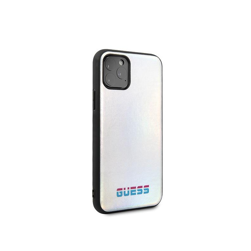 Guess Iridescent dėklas iPhone 11 Pro - sidabrinis