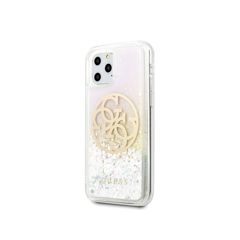 Guess Gradient Liquid Glitter Circle Logo dėklas skirtas iPhone 11 Pro - skaidrus