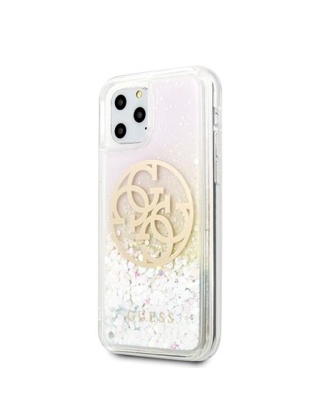 Guess Gradient Liquid Glitter Circle Logo dėklas skirtas iPhone 11 Pro - skaidrus