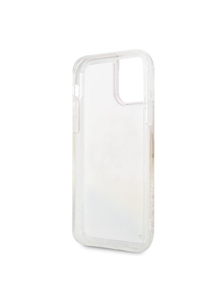 Guess Gradient Liquid Glitter Circle Logo dėklas skirtas iPhone 11 Pro - skaidrus