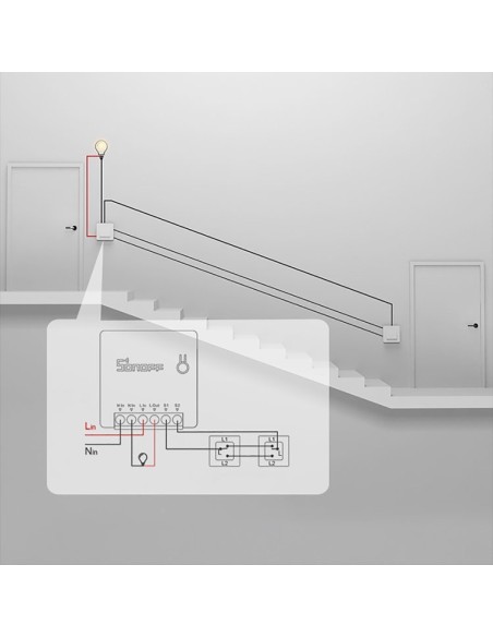 MINI R2 WiFi įleidžiamas relės jungiklis WiFi valdiklis iki 10A baltas