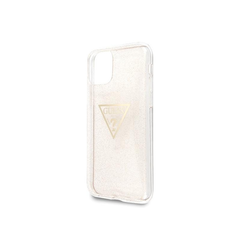 Guess Glitter Triangle dėklas iPhone 11 Pro - auksinis