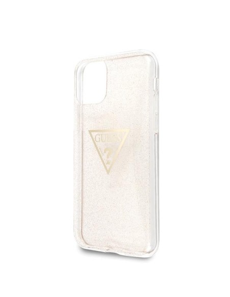 Guess Glitter Triangle dėklas iPhone 11 Pro - auksinis Guess Glitter Triangle dėklas iPhone 11 Pro - auksinis