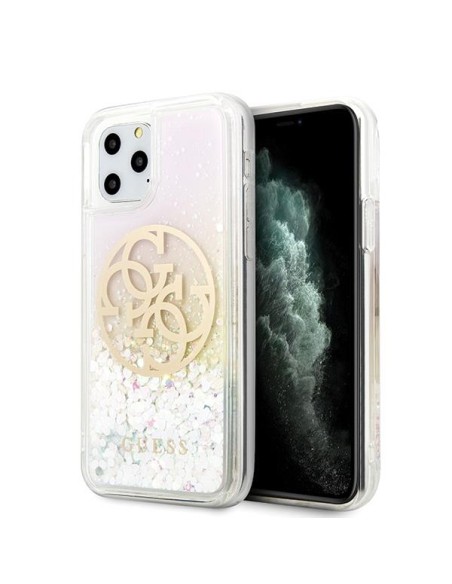 Guess Gradient Liquid Glitter Circle Logo dėklas, skirtas iPhone 11 Pro Max - skaidrus Guess Gradient Liquid Glitter Circle Logo dėklas, skirtas iPhone 11 Pro Max - skaidrus