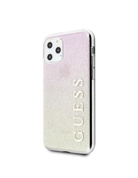 Guess GUHCN65PCUGLGPI iPhone 11 Pro Max rožinio aukso/ aukso rožinis kietas dėklas Gradient Glitter Guess GUHCN65PCUGLGPI iPhone 11 Pro Max rožinio aukso/ aukso rožinis kietas dėklas Gradient Glitter