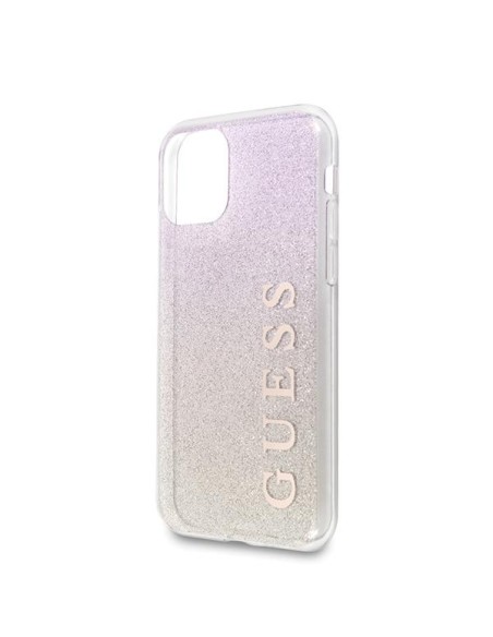 Guess GUHCN65PCUGLGPI iPhone 11 Pro Max rožinio aukso/ aukso rožinis kietas dėklas Gradient Glitter Guess GUHCN65PCUGLGPI iPhone 11 Pro Max rožinio aukso/ aukso rožinis kietas dėklas Gradient Glitter