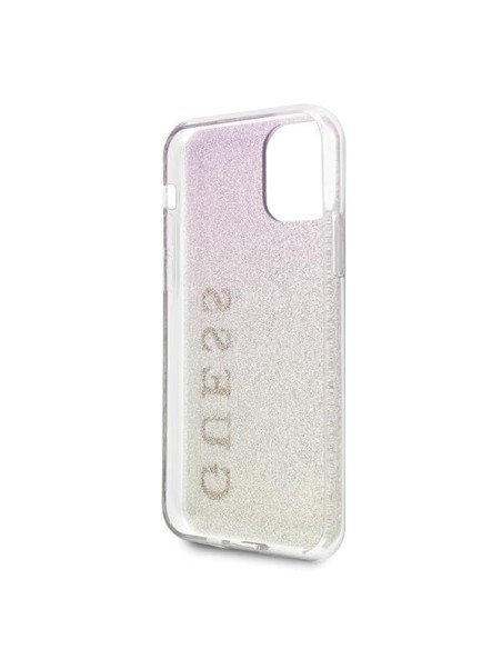 Guess GUHCN65PCUGLGPI iPhone 11 Pro Max rožinio aukso/ aukso rožinis kietas dėklas Gradient Glitter Guess GUHCN65PCUGLGPI iPhone 11 Pro Max rožinio aukso/ aukso rožinis kietas dėklas Gradient Glitter