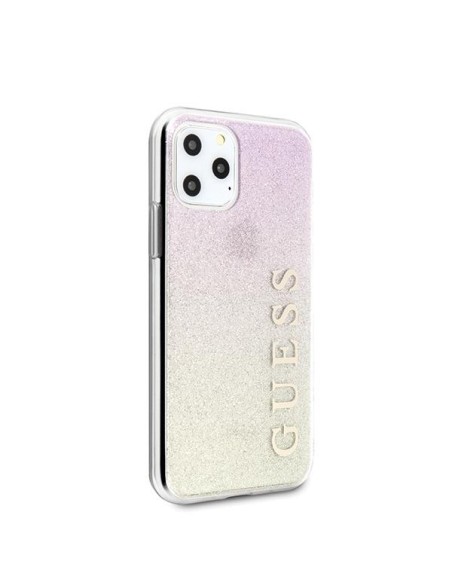 Guess GUHCN65PCUGLGPI iPhone 11 Pro Max rožinio aukso/ aukso rožinis kietas dėklas Gradient Glitter Guess GUHCN65PCUGLGPI iPhone 11 Pro Max rožinio aukso/ aukso rožinis kietas dėklas Gradient Glitter