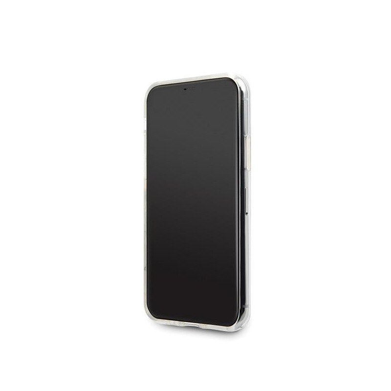 Guess GUHCN65PCUGLGPI iPhone 11 Pro Max rožinio aukso/ aukso rožinis kietas dėklas Gradient Glitter