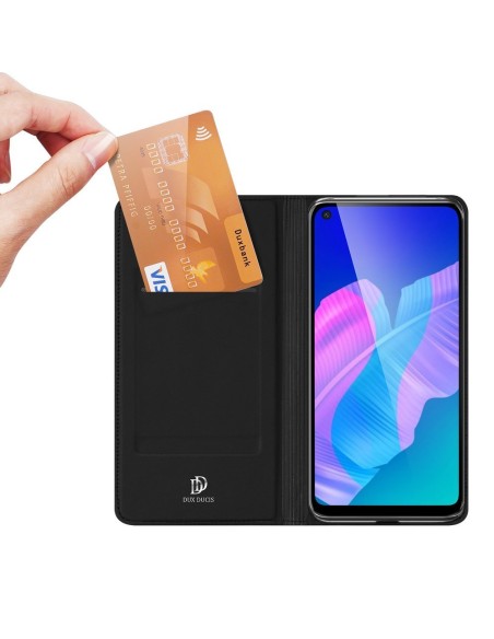 DUX DUCIS Skin Pro dėklo dėklo dangtelis su atvartu Huawei P40 Lite E juodas