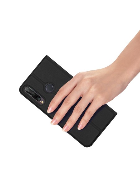 DUX DUCIS Skin Pro dėklo dėklo dangtelis su atvartu Huawei P40 Lite E juodas