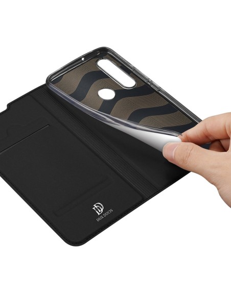 DUX DUCIS Skin Pro dėklo dėklo dangtelis su atvartu Huawei P40 Lite E juodas
