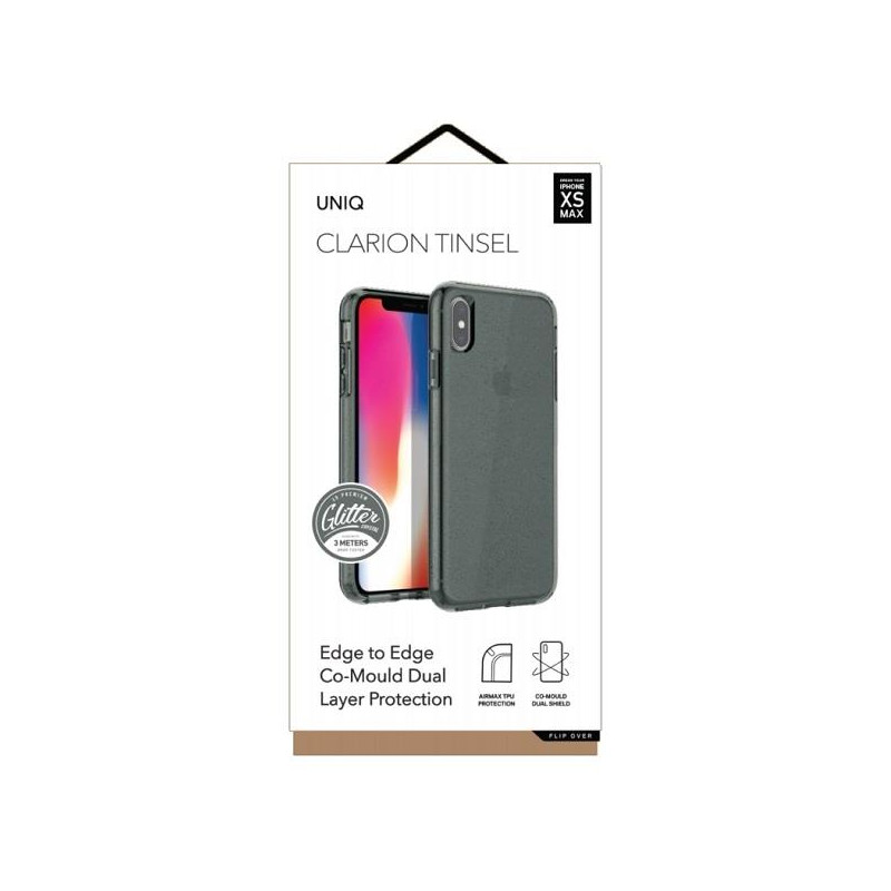 Uniq Clarion Tinsel dėklas, skirtas iPhone Xs Max - juodas