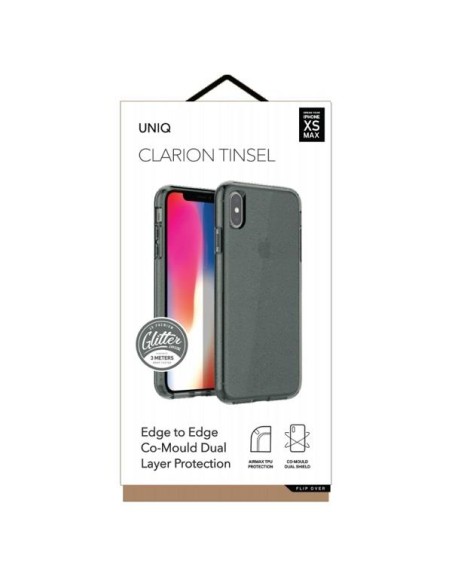 Uniq Clarion Tinsel dėklas, skirtas iPhone Xs Max - juodas Uniq Clarion Tinsel dėklas, skirtas iPhone Xs Max - juodas