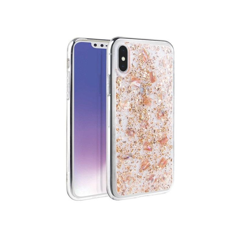 UNIQ Lumence Clear dėklas, skirtas iPhone Xs Max - rožinis ir auksinis