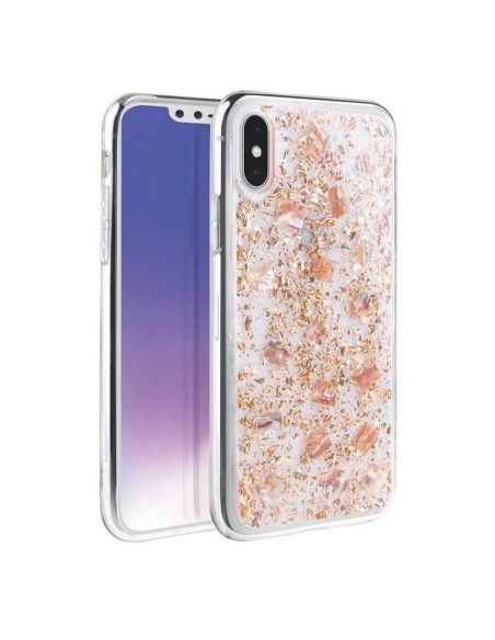 UNIQ Lumence Clear dėklas, skirtas iPhone Xs Max - rožinis ir auksinis UNIQ Lumence Clear dėklas, skirtas iPhone Xs Max - rožinis ir auksinis