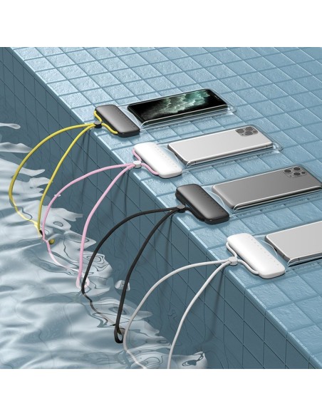 Baseus universalus vandeniui atsparus telefono dėklas (maks. 7,2 colio) skirtas baseinui virš vandens IPX8 juodas (ACFSD...
