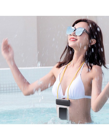 Baseus universalus vandeniui atsparus telefono dėklas (maks. 7,2 colio) skirtas baseinui virš vandens IPX8 juodas (ACFSD...