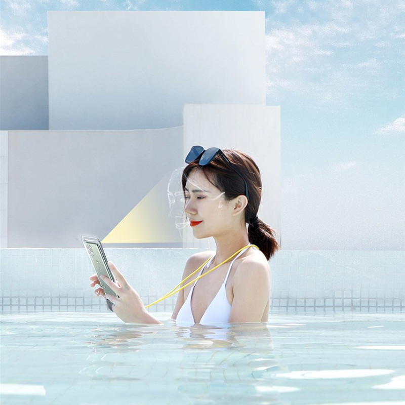 Baseus universalus vandeniui atsparus telefono dėklas (maks. 7,2 colio) skirtas baseinui virš vandens IPX8 juodas (ACFSD...