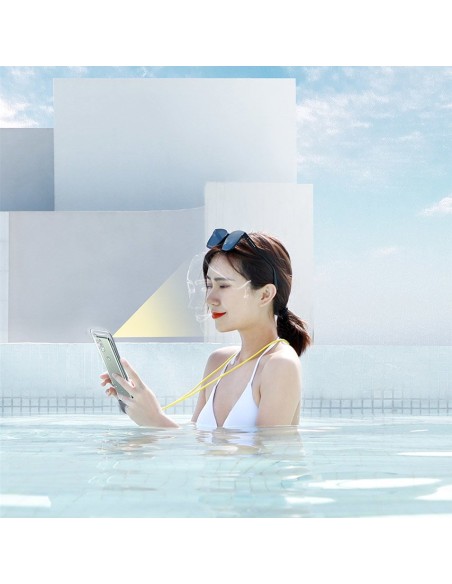 Baseus universalus vandeniui atsparus telefono dėklas (maks. 7,2 colio) skirtas baseinui virš vandens IPX8 juodas (ACFSD...