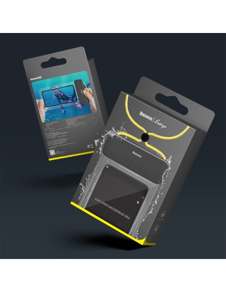 Baseus universalus vandeniui atsparus telefono dėklas (maks. 7,2 colio) skirtas baseinui virš vandens IPX8 juodas (ACFSD...