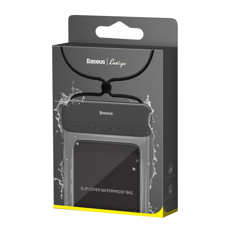 Baseus universalus vandeniui atsparus telefono dėklas (maks. 7,2 colio) skirtas baseinui virš vandens IPX8 juodas (ACFSD...
