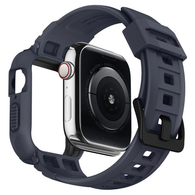„Spigen Rugged Armor Pro“ dėklas, skirtas Apple Watch 4/ 5/ 6/ 7/ 8/ 9/ SE (44/ 45 mm) – pilkas