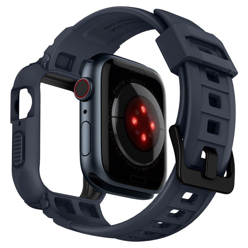 „Spigen Rugged Armor Pro“ dėklas, skirtas Apple Watch 4/ 5/ 6/ 7/ 8/ 9/ SE (44/ 45 mm) – pilkas