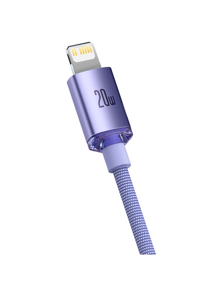 Kabelio laidas greitam įkrovimui ir duomenų perdavimui USB-C iPhone Lightning 20W 1,2m violetinė