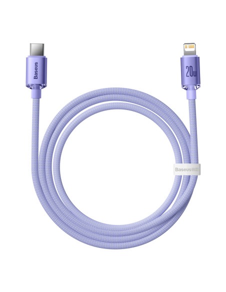 Kabelio laidas greitam įkrovimui ir duomenų perdavimui USB-C iPhone Lightning 20W 1,2m violetinė