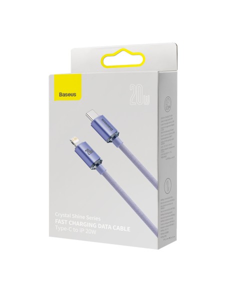 Kabelio laidas greitam įkrovimui ir duomenų perdavimui USB-C iPhone Lightning 20W 1,2m violetinė