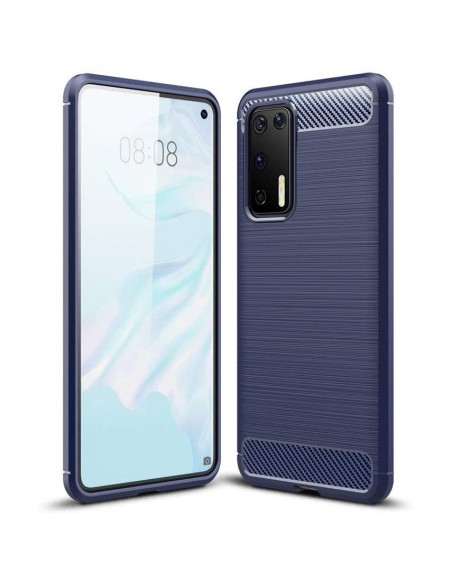 Carbon Case lankstus Huawei P40 mėlynas dangtelis