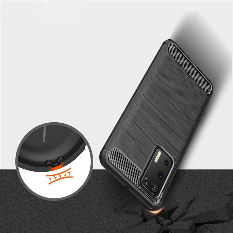 Carbon Case lankstus Huawei P40 mėlynas dangtelis