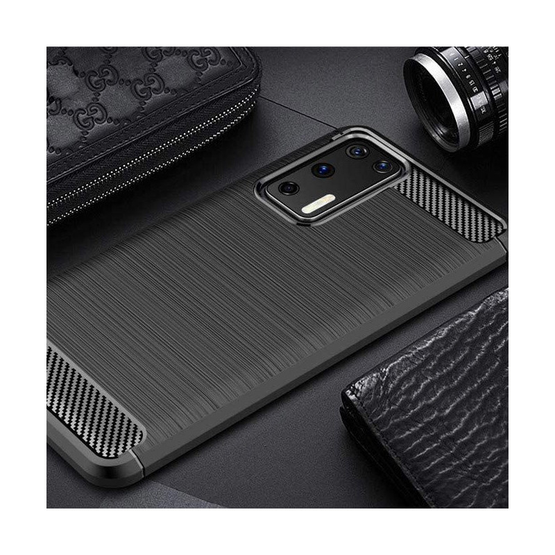 Carbon Case lankstus Huawei P40 mėlynas dangtelis