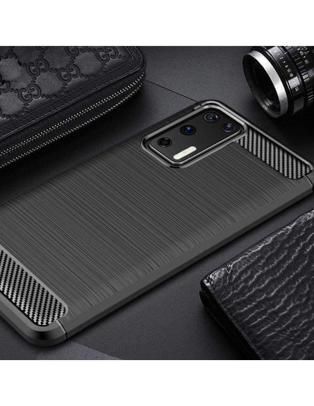 Carbon Case lankstus Huawei P40 mėlynas dangtelis