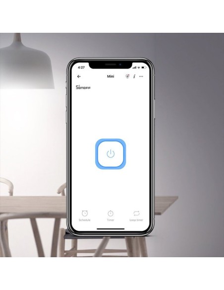 MINI R2 WiFi įleidžiamas relės jungiklis WiFi valdiklis iki 10A baltas
