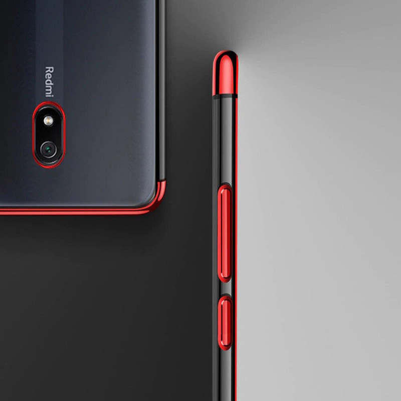 Clear Color gelinis dėklas su metaliniu rėmeliu, skirtas Xiaomi Redmi 8A mėlynai